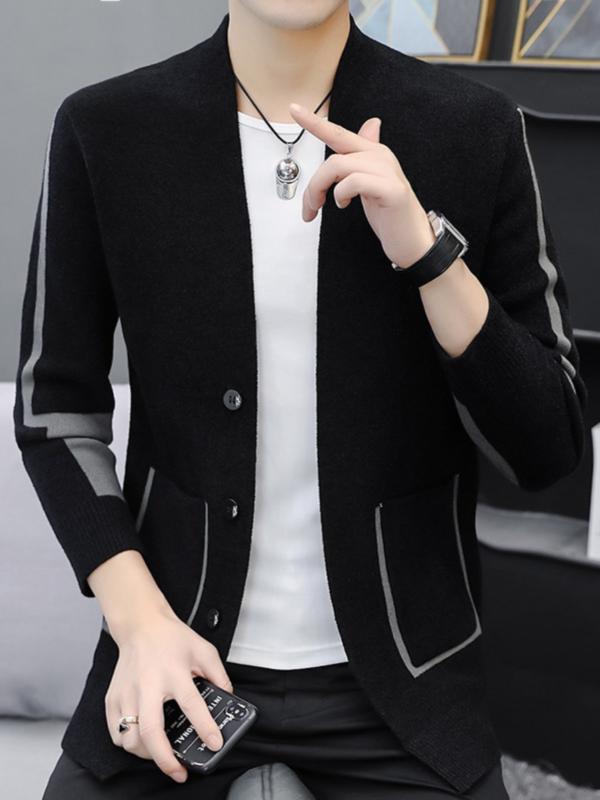 メンズ ファッション 服 男性用 オシャレ シンプル 大人 かっこいい ストリート ニット カーディガン ビジネス カジュアル セーター ケープ ストライプ ジャケット