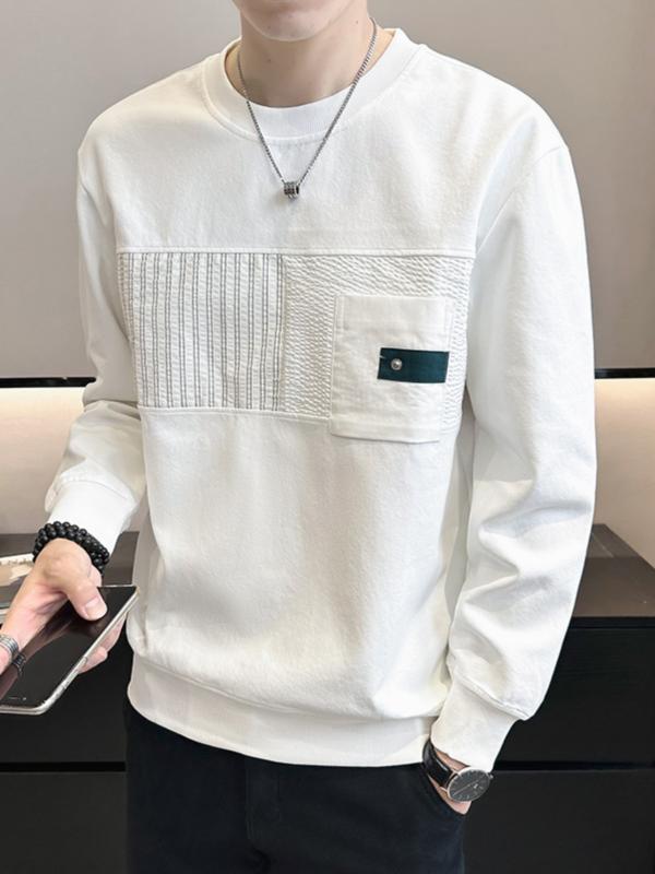 メンズ ファッション 服 男性用 オシャレ シンプル 大人 かっこいい ストリート 秋冬コーデ ラウンドネック セーター トップ スタイル ロングスリーブ シャツ アウター ウェア 服