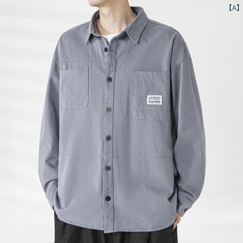 メンズ ファッション 紳士服 シャツ 男性用 綿素材 春　秋 秋　冬 長袖 ワイドシルエット レジャー カジュアル トップス インナー ジャケット 軽量 通勤 普段使い アウトドア 伸縮性 ストレッチ ミドル丈 暖かい 2
