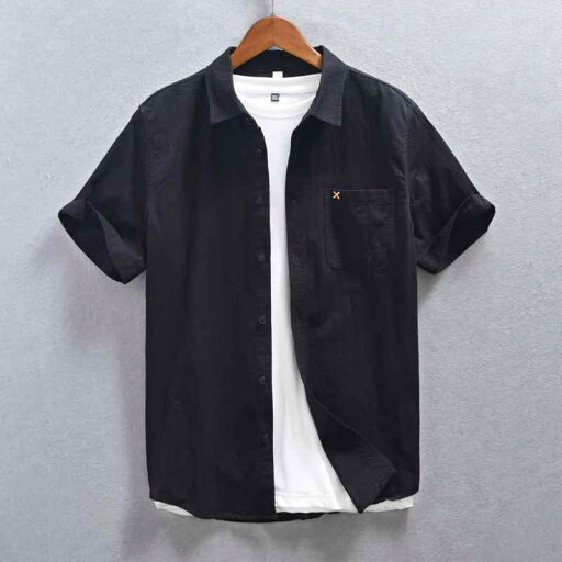 メンズ ファッション 服 男性用 オシャレ シンプル 大人 かっこいい 大きいサイズ ストリート 紳士服 アメリカン ヘビーウェイト コットン 半袖 シャツ サマー コットン カジュアル ブラック シャツ ポケット シャツ トップス 服 メンズ ファッション 服 男性用 オシャレ シンプル 大人 かっこいい 大きいサイズ ストリート 紳士服 アメリカン ヘビーウェイト コットン 半袖 シャツ サマー コットン カジュアル ブラック シャツ ポケット シャツ トップス 服