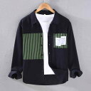 メンズ ファッション 服 男性用 オシャレ シンプル 大人 かっこいい 大きいサイズ ストリート 紳士服 ポケット ストライプ シャツ 長袖 コットン カジュアル ファッション シャツ
