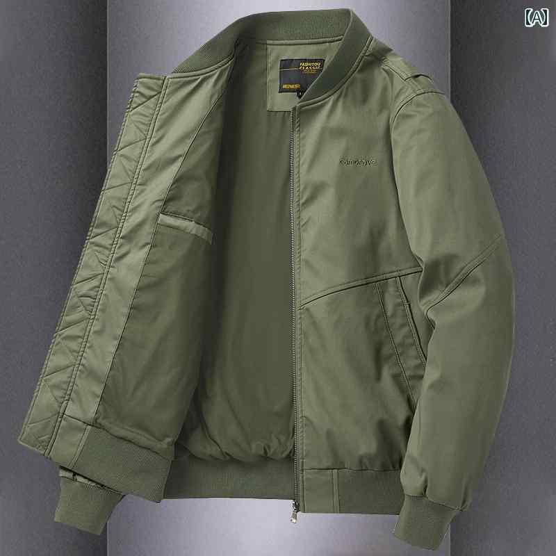 メンズ ファッション 服 男性用 オシャレ シンプル 大人 かっこいい ストリート コーデ コットン ジャケット アメリカン レトロ カジュアル ワークウェア ジャケット ベースボール ジャケット