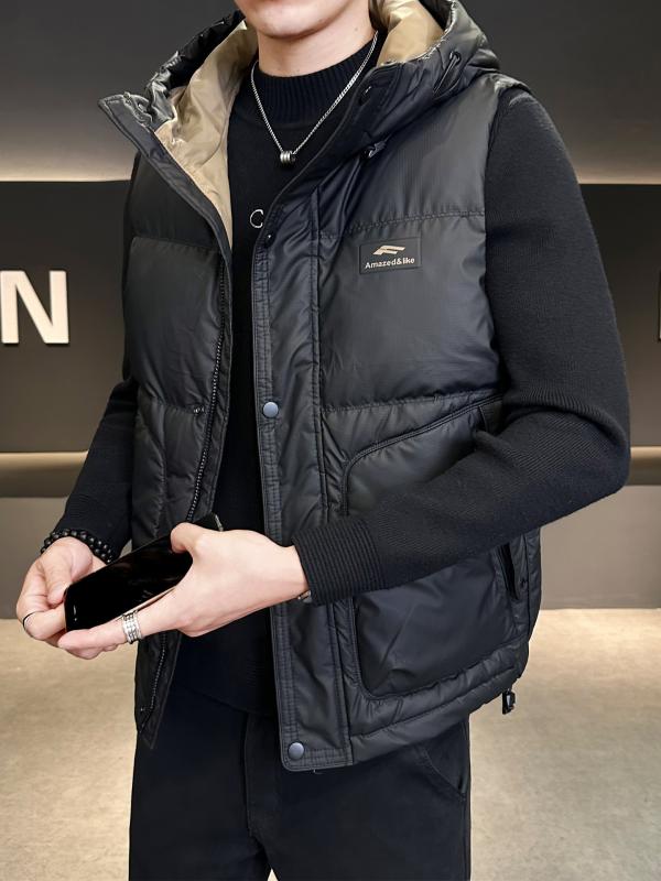 メンズ ファッション 服 男性用 オシャレ シンプル 大人 かっこいい ストリート 秋　冬コーデ フード付き ダウン ベスト カジュアル ジャケット