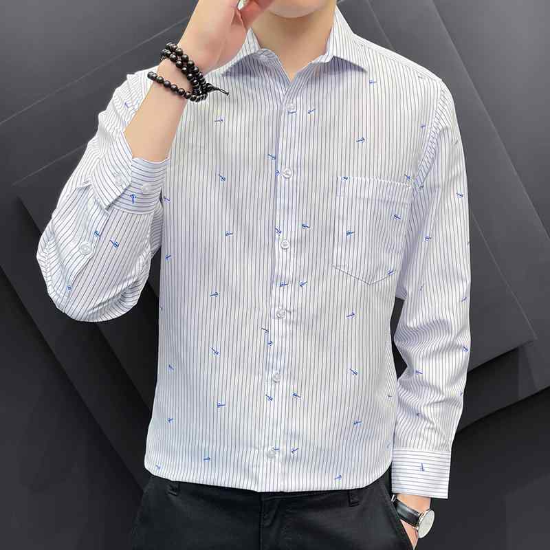 メンズ ファッション 服 男性用 オシャレ シンプル 大人 かっこいい ストリート 秋　冬コーデ 長袖 シャツ ストライプ カジュアル トップス ジャケット クール シャツ