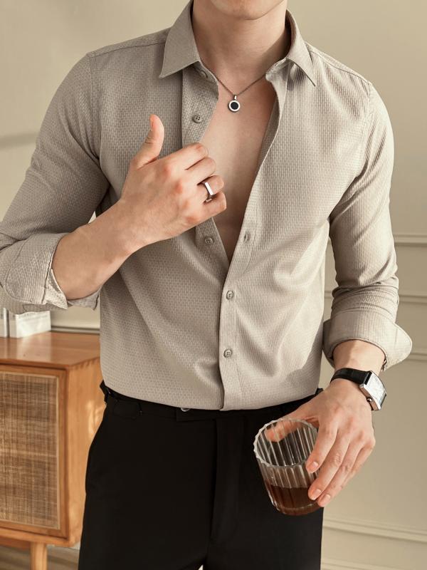 メンズ ファッション 服 男性用 オシャレ シンプル 大人 かっこいい ストリート 秋　冬コーデ 長袖 シャツ フォーマル ビジネス シャツ