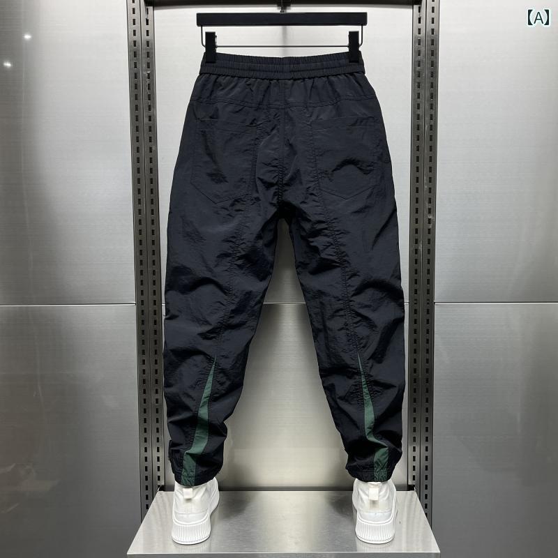 メンズ ファッション 服 男性用 オシャレ シンプル 大人 かっこいい ストリート 秋　冬コーデ 薄手 カジュアル パンツ アメリカン レッグ パンツ ストライプ 9分丈丈丈丈丈 パンツ