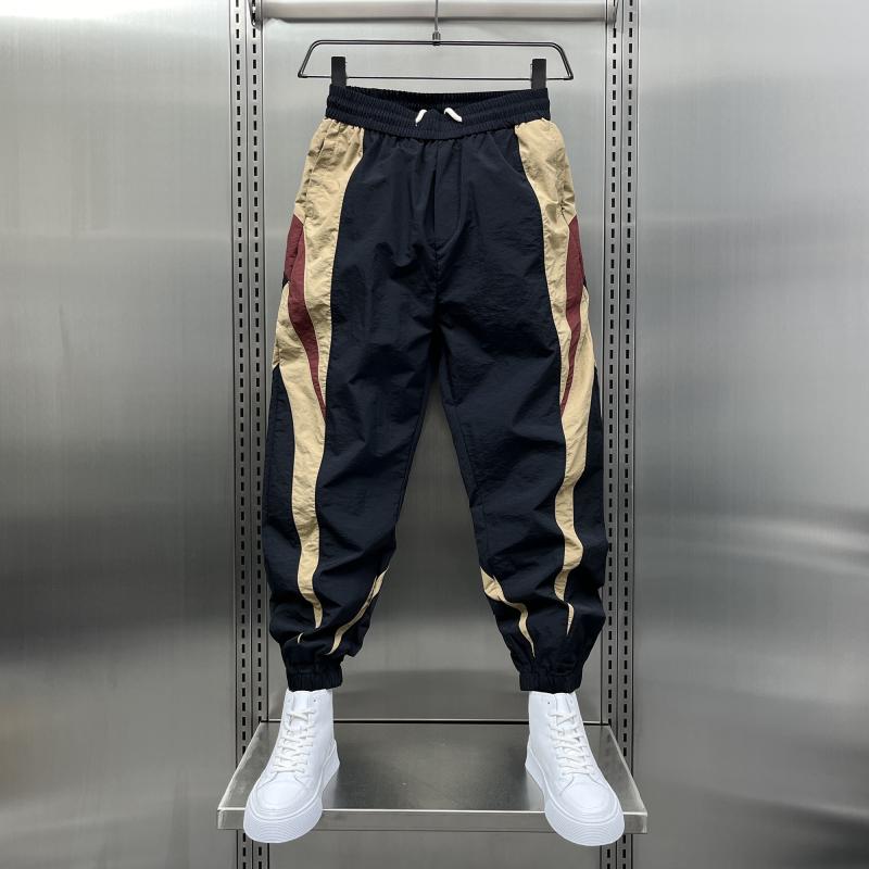 メンズ ファッション 服 男性用 オシャレ シンプル 大人 かっこいい ストリート 秋　冬コーデ 薄手 ゆったり ストライプ 速乾 スポーツ カジュアル パンツ ゆったり ストリート 快適 パンツ(4)