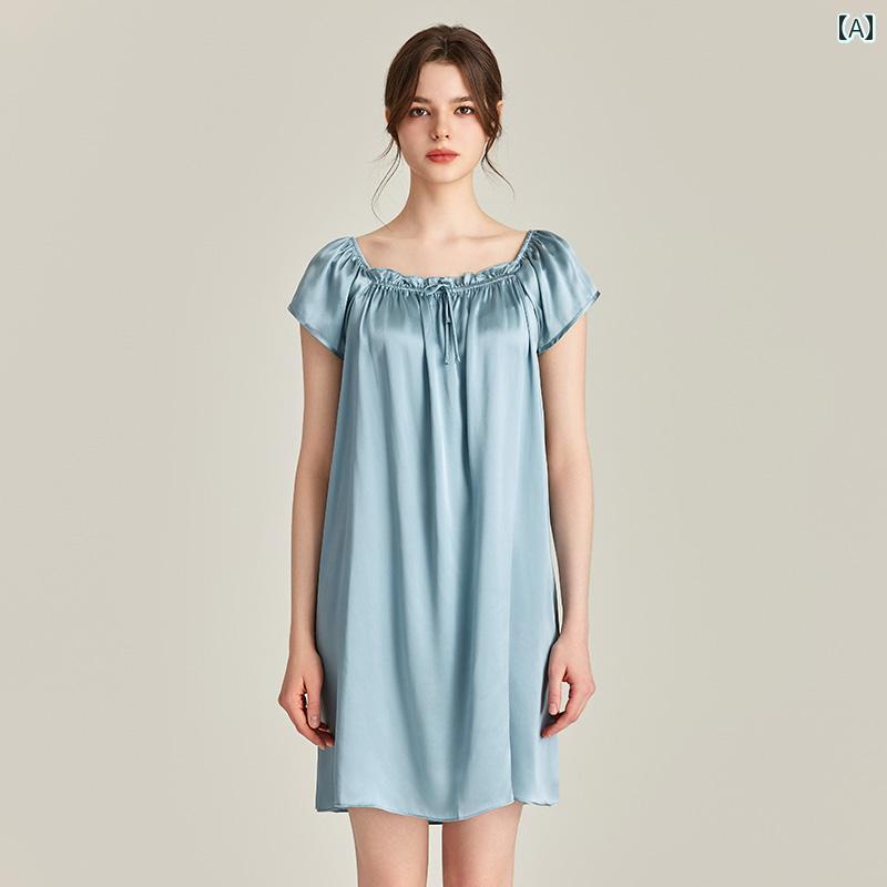 レディース ファッション オシャレアイテム 小物 女性用 シンプル 大人カワイイ 婦人服 ナイトドレス 通気性 絹 パジャマ ゆったり 妊婦用 スカート 家着 部屋着