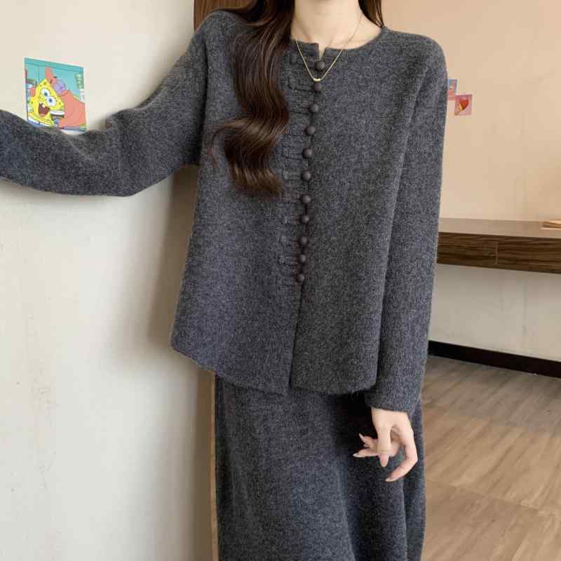 秋コーデ レディース ファッション 女性用 秋　冬 スリム セーター スカート ハイエンド ツーピース スーツ セット