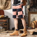 メンズ ファッション 服 男性用 オシャレ シンプル 大人 かっこいい 大きいサイズ ストリート 紳士服 カラー ブロック カジュアル ショート パンツ スリム ストレート 夏 アウター ワーク パンツ