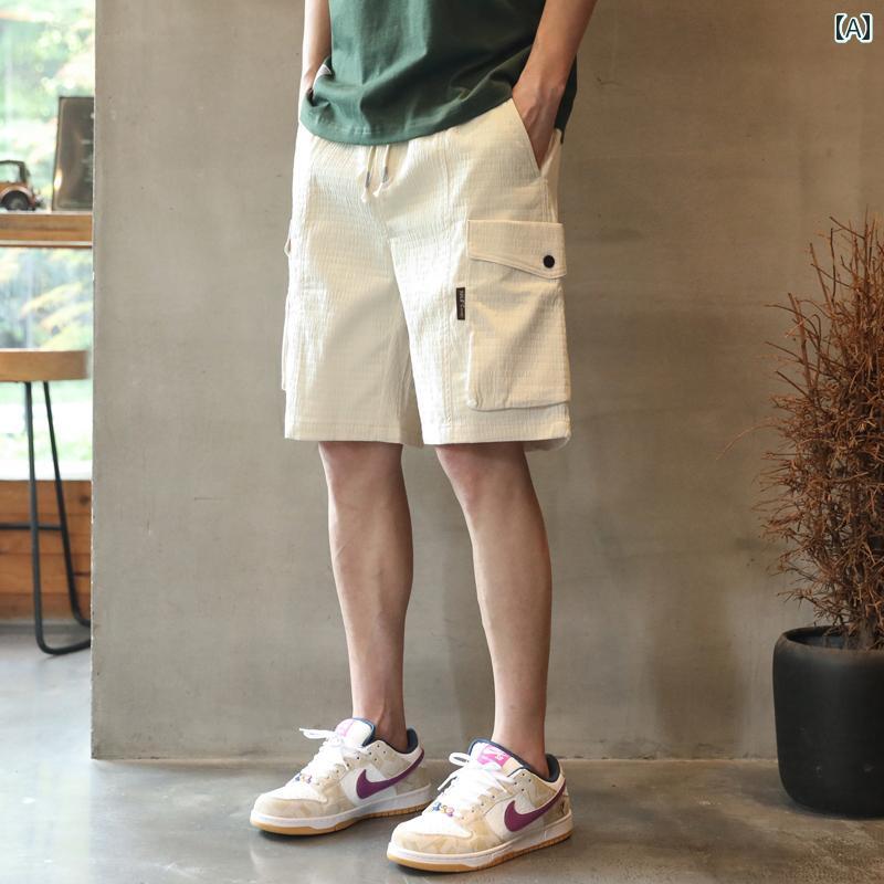メンズ ファッション 服 男性用 オシャレ シンプル 大人 かっこいい 大きいサイズ ストリート 紳士服 ショート パンツ 夏 スタイル レトロ ストレート ワークウェア カジュアル スポーツ アウター 五分丈 パンツ