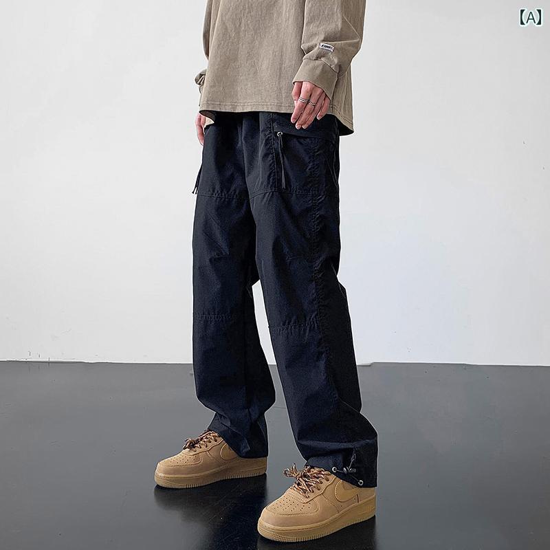 乐天商城 - メンズ ファッション 服 男性用 オシャレ シンプル 大人 かっこいい ストリート アメリカン 防 防水 ストレートレッグ ベルベット と 厚手 スポーツ 機能 パンツ