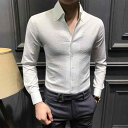 メンズ ファッション 服 男性用 オシャレ シンプル 大人 かっこいい 大きいサイズ ストリート 紳士服 Vネック シャツ 長袖 フレンチ ワンピース 大きい 襟 シャツ バブル サンド トップス