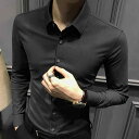 メンズ ファッション 服 男性用 オシャレ シンプル 大人 かっこいい 大きいサイズ ストリート 紳士服 高級 長袖 シャツ 無地 快 スリム シャツ カジュアル ビジネス シャツ フリー アイロン 不要