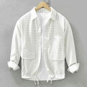 メンズ ファッション 服 男性用 オシャレ シンプル 大人 かっこいい 大きいサイズ ストリート 紳士服 ストライプ シャツ ジャケット カジュアル シャツ トップス ジャケット