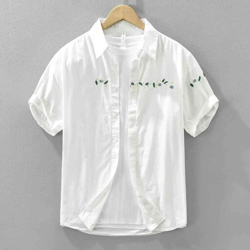 メンズ ファッション 服 男性用 オシャレ シンプル 大人 かっこいい 大きいサイズ ストリート 紳士服 薄手 刺繍入り 綿 半袖 白 シャツ カジュアル 通気性 半袖 ソフト シャツ メンズ ファッション 服 男性用 オシャレ シンプル 大人 かっこいい 大きいサイズ ストリート 紳士服 薄手 刺繍入り 綿 半袖 白 シャツ カジュアル 通気性 半袖 ソフト シャツ