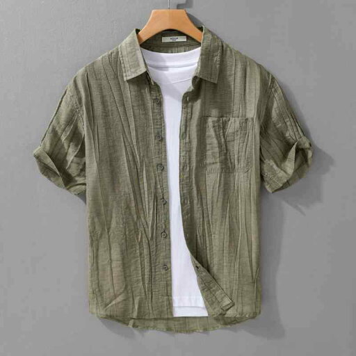 メンズ ファッション 服 男性用 オシャレ シンプル 大人 かっこいい 大きいサイズ ストリート 紳士服 プリーツ 無地 半袖 シャツ 夏 レトロ シャツ カジュアル ファッション 服 メンズ ファッション 服 男性用 オシャレ シンプル 大人 かっこいい 大きいサイズ ストリート 紳士服 プリーツ 無地 半袖 シャツ 夏 レトロ シャツ カジュアル ファッション 服