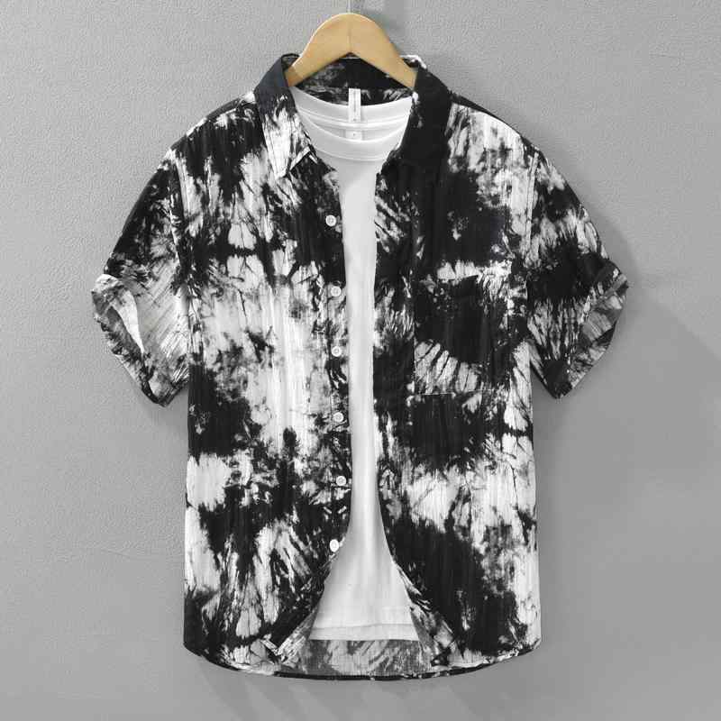 メンズ ファッション 服 男性用 オシャレ シンプル 大人 かっこいい 大きいサイズ ストリート 紳士服 リヨセル プリント 半袖 シャツ カジュアル ソフト 通気性 半袖 シャツ