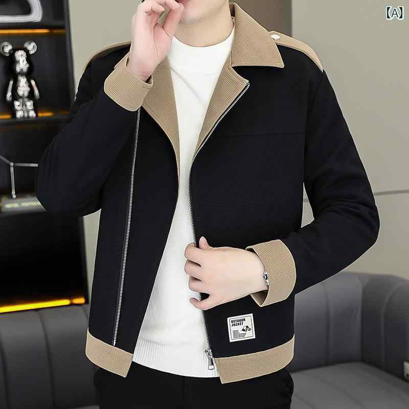 秋　冬コーデ メンズ ファッション 服 男性用 オシャレ シンプル 大人 かっこいい ストリート スリム ジャケット カラーマッチング カジュアル 服