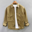メンズ ファッション 服 男性用 オシャレ シンプル 大人 かっこいい 大きいサイズ ストリート 紳士服 ワークシャツ 長袖 レトロ 綿 厚手 シャツ アメカジ ジャケット