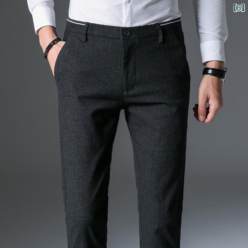 メンズ ファッション 服 男性用 オシャレ シンプル 大人 かっこいい 大きいサイズ ストリート 紳士服 ウール パンツ チェック柄 パンツ カジュアル パンツ ストレート ビジネス スリム パンツ