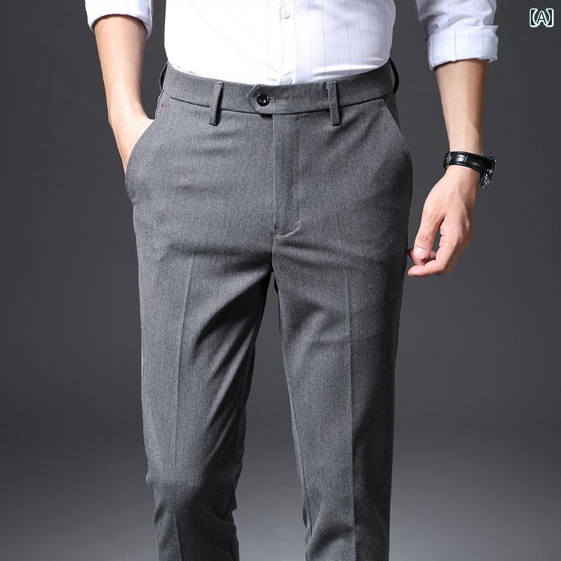 メンズ ファッション 服 男性用 オシャレ シンプル 大人 かっこいい 大きいサイズ ストリート 紳士服 パンツ カジュアル パンツ グレー ライト ビジネス カジュアル スーツ パンツ 九分丈 パンツ