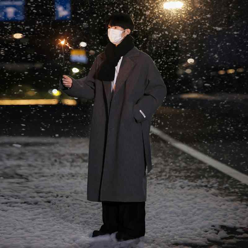 Rakuten - 春 コーデ メンズ 用 服 シンプル ファッション オシャレ 大人 かっこいい 大きいサイズ ストリート 紳士服 ハイエンド カップル ウェア コート 厚手 ミドル丈 ウインドブレーカー 韓国スタイル ウール