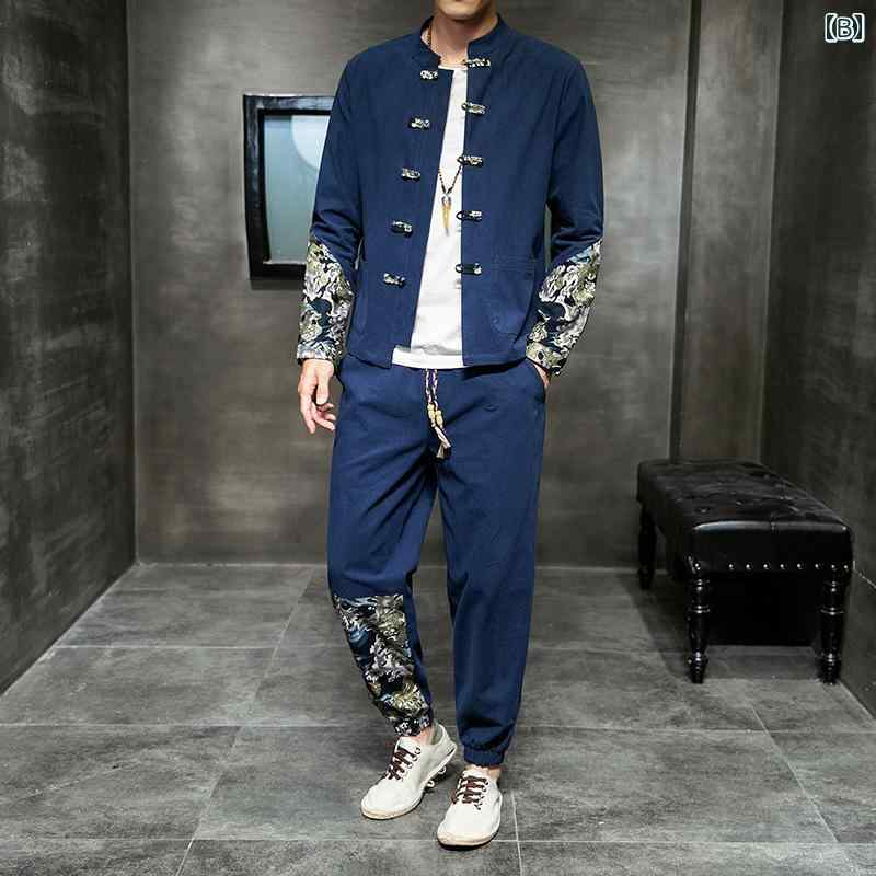 リコットのメンズ ファッション 服 男性用 オシャレ シンプル 大人 かっこいい 大きいサイズ ストリート 紳士服 ディスク バックル スーツ 服 春服 カジュアル ツーピース｜アングル3