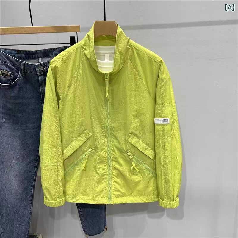 メンズ ファッション 服 男性用 オシャレ シンプル 大人 かっこいい 大きいサイズ ストリート 紳士服 夏 薄手 日焼け防止 ジャケット 無地 ジッパー ポケット スタンドカラー ジャケット カジュアル アウトドア 釣り 日焼け防止 ジャケット