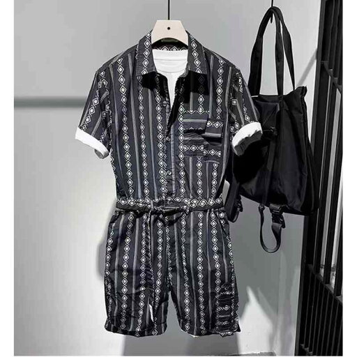メンズ ファッション 服 男性用 オシャレ シンプル 大人 かっこいい 大きいサイズ ストリート 紳士服 夏 薄手 半袖 スーツ ジャンプ スーツ ハーフ パンツ カジュアル プリントワーク ジャンプ スーツ メンズ ファッション 服 男性用 オシャレ シンプル 大人 かっこいい 大きいサイズ ストリート 紳士服 夏 薄手 半袖 スーツ ジャンプ スーツ ハーフ パンツ カジュアル プリントワーク ジャンプ スーツ