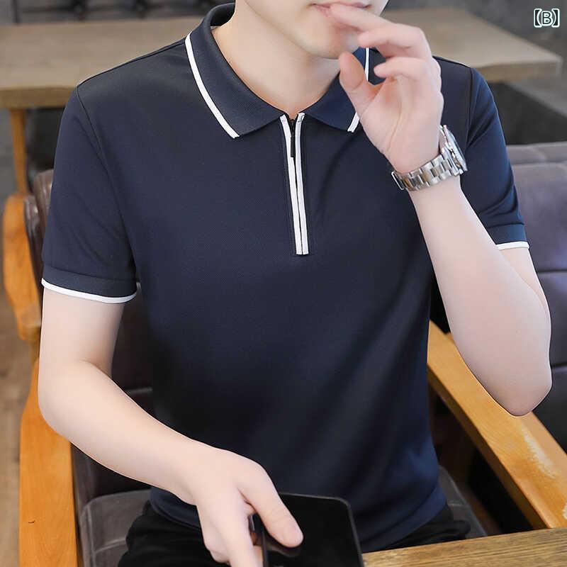 メンズ ファッション 服 男性用 オシャレ シンプル 大人 かっこいい 大きいサイズ ストリート 紳士服 夏 半袖 ポロシャツ 半袖 スリム トップス 襟 T シャツ ビジネス カジュアル T シャツ