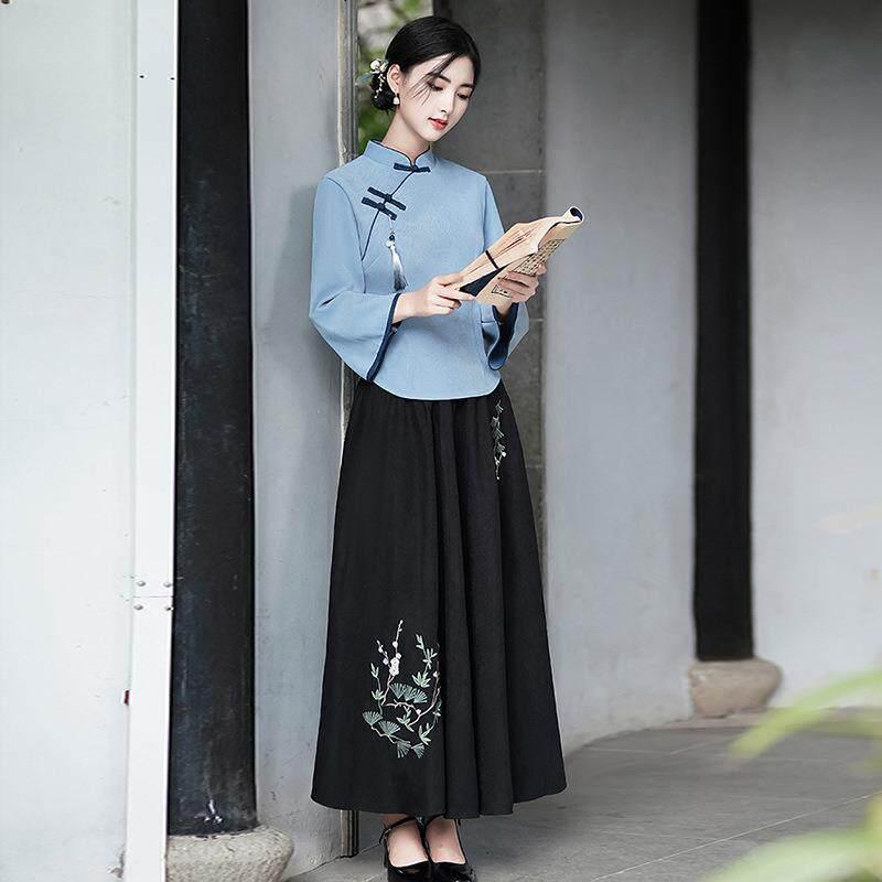民族風 レディース レトロ 唐装 服 茶道 普段着