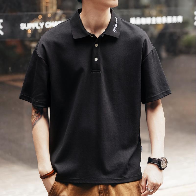 メンズ ファッション 服 男性用 オシャレ シンプル 大人 かっこいい 大きいサイズ ストリート 紳士服 ハイエンド レトロ 刺繍 半袖 ポロシャツ サマー ファッション ビジネス カジュアル トップス