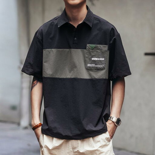 メンズ ファッション 服 男性用 オシャレ シンプル 大人 かっこいい 大きいサイズ ストリート 紳士服 緑 カラー ブロック 半袖 ポロシャツ 夏 ゆったり カジュアル 五分袖 T シャツ ポロシャツ メンズ ファッション 服 男性用 オシャレ シンプル 大人 かっこいい 大きいサイズ ストリート 紳士服 緑 カラー ブロック 半袖 ポロシャツ 夏 ゆったり カジュアル 五分袖 T シャツ ポロシャツ