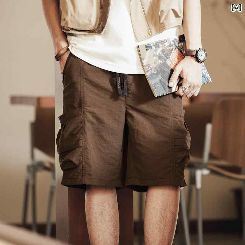 メンズ ファッション 服 男性用 オシャレ シンプル 大人 かっこいい 大きいサイズ ストリート 紳士服 アメリカン 夏 薄手 アウトドア カーゴ ショーツ マルチ ポケット 冷感 カジュアル パンツ