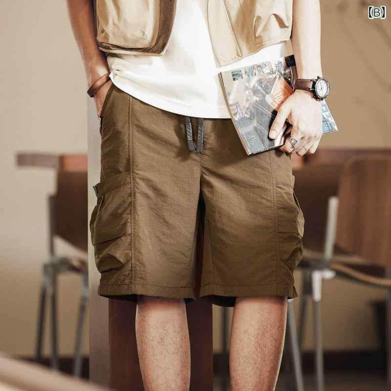 メンズ ファッション 服 男性用 オシャレ シンプル 大人 かっこいい 大きいサイズ ストリート 紳士服 アメリカン 夏 薄手 アウトドア カーゴ ショーツ マルチ ポケット 冷感 カジュアル パンツ