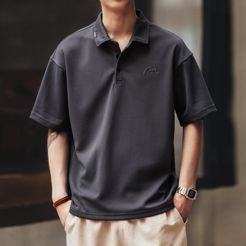 メンズ ファッション 服 男性用 オシャレ シンプル 大人 かっこいい 大きいサイズ ストリート 紳士服 ハイエンド アメリカン ライト ビジネス 刺繍 ポロシャツ 半袖 夏 半袖 T シャツ トップス