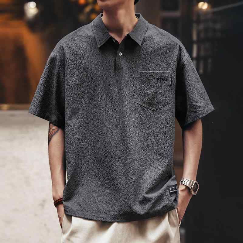 メンズ ファッション 服 男性用 オシャレ シンプル 大人 かっこいい 大きいサイズ ストリート 紳士服 高級 冷感 速乾 半袖 ポロシャツ 夏 薄手 ゆったり 半袖 T シャツ(4.0)