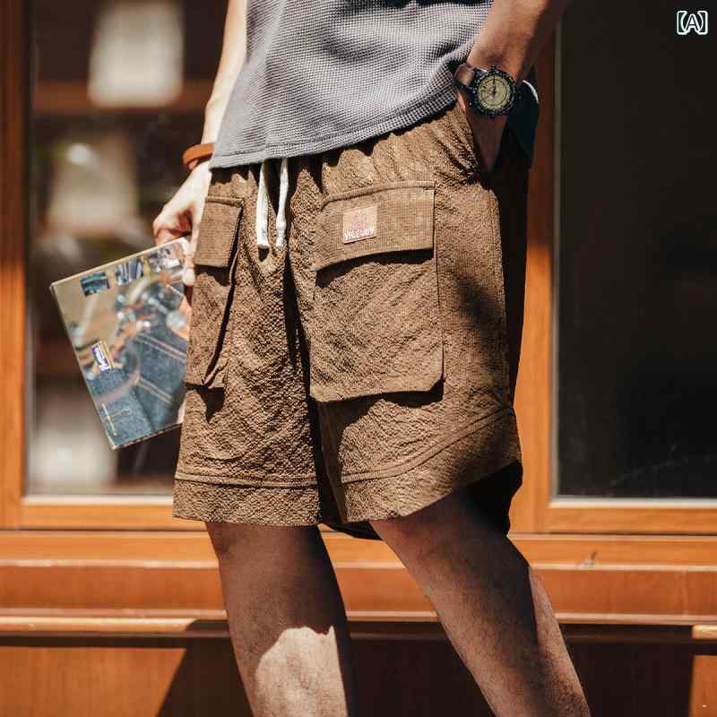 メンズ ファッション 服 男性用 オシャレ シンプル 大人 かっこいい 大きいサイズ ストリート 紳士服 アメリカン 冷感 薄手 シアサッカー 夏 速乾 カジュアル パンツ