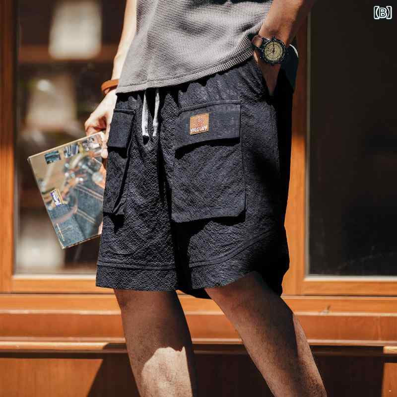 メンズ ファッション 服 男性用 オシャレ シンプル 大人 かっこいい 大きいサイズ ストリート 紳士服 アメリカン 冷感 薄手 シアサッカー 夏 速乾 カジュアル パンツ