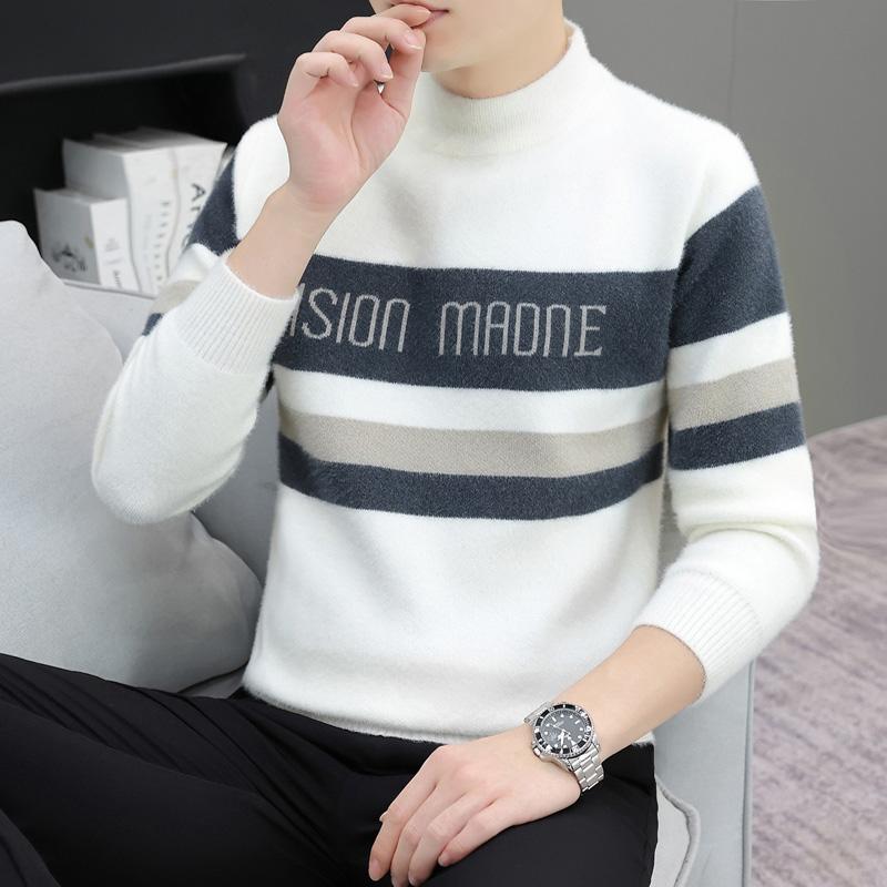 メンズ ファッション 服 男性用 オシャレ シンプル 大人 かっこいい 大きいサイズ ストリート 紳士服 セーター ベルベット ニット レイヤリング シャツ インナー セーター