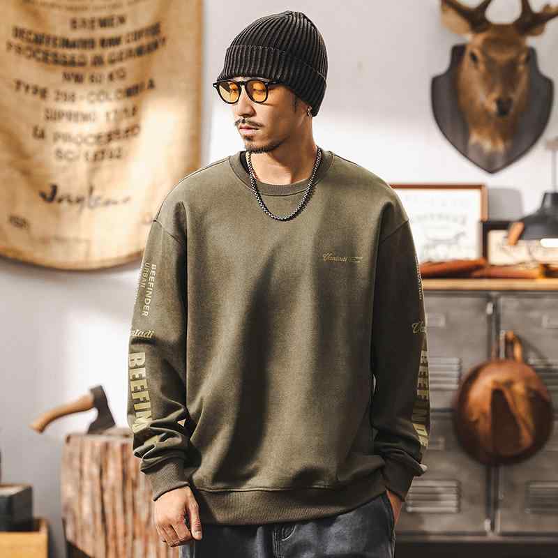 乐天商城 - 春 コーデ メンズ 用 服 シンプル ファッション オシャレ 大人 かっこいい 大きいサイズ ストリート 紳士服 アメリカン レトロ ヘビー スウェット シャツ ゆったり スエード トップス