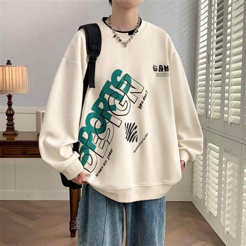 メンズ ファッション 服 男性用 オシャレ シンプル 大人 かっこいい 大きいサイズ ストリート 紳士服 長袖 T シャツ カジュアル ラウンドネック スウェットシャツ 服(4.0)