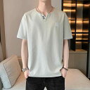 メンズ ファッション 服 男性用 オシャレ シンプル 大人 かっこいい 大きいサイズ ストリート 紳士服 Vネック 半袖 T シャツ 夏 薄手 冷感 半袖 フェイク ツーピース シルケット コットン トップス