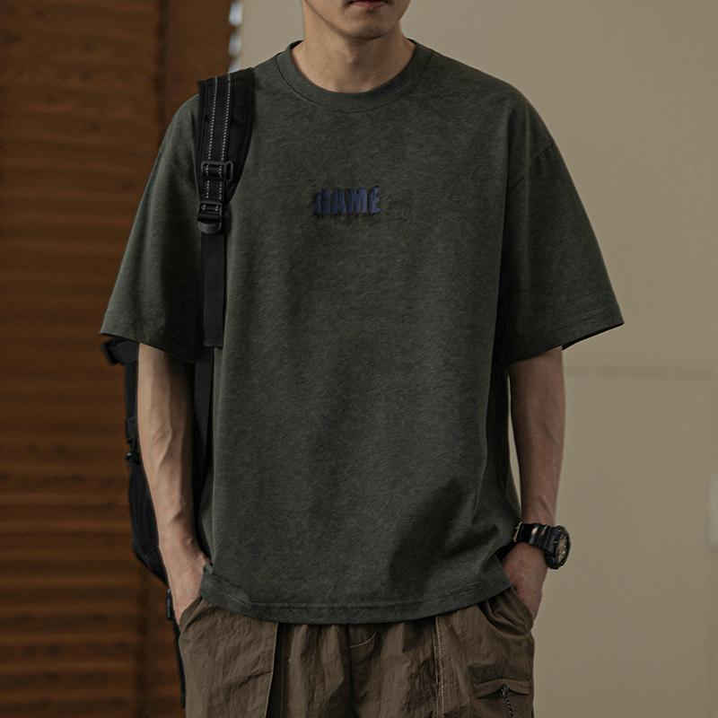 メンズ ファッション 服 男性用 オシャレ シンプル 大人 かっこいい 大きいサイズ ストリート 紳士服 ダメージ ウォッシュ 半袖 T シャツ 夏 ファッション アメリカン 薄 半袖 コットン T シャツ