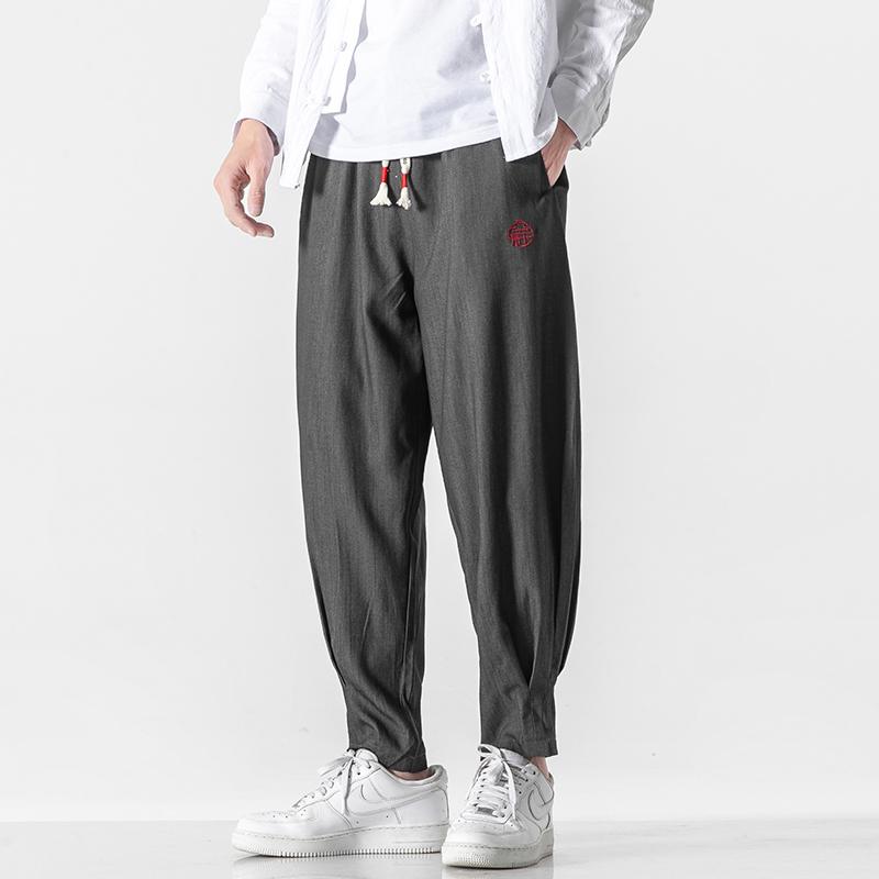 メンズ ファッション 服 男性用 オシャレ シンプル 大人 かっこいい 大きいサイズ ストリート 紳士服 夏 薄手 綿 リネン 夏 リネン パンツ カジュアル 九分丈 パンツ ストライプ ワイド レッグ パンツ