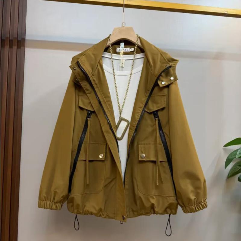 レディース フード付き ゆったり ジャケット ガール スタイリッシュ スリム 快適 アウター