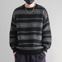 メンズ ファッション 服 男性用 オシャレ シンプル 大人 かっこいい 大きいサイズ ストリート 紳士服 ストライプセーター ラウンドネック セーター ヘビー ...