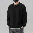 メンズ ファッション 服 男性用 オシャレ シンプル 大人 かっこいい 大きいサイズ ストリート 紳士服 ラウンドネック セーター カップル 厚手 ゆったり ニット セーター トップス