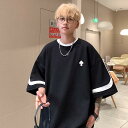 メンズ ファッション 服 男性用 オシャレ シンプル 大人 かっこいい 大きいサイズ ストリート 紳士服 夏 アメリカン ファッション ラウンドネック 半袖 T シャツ カジュアル ミッド スリーブ ボトム T シャツ トップス